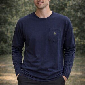 Vintage Polo Ralph Lauren Long Sleeve T-Shirt Blue Small 1990s Classic Casual